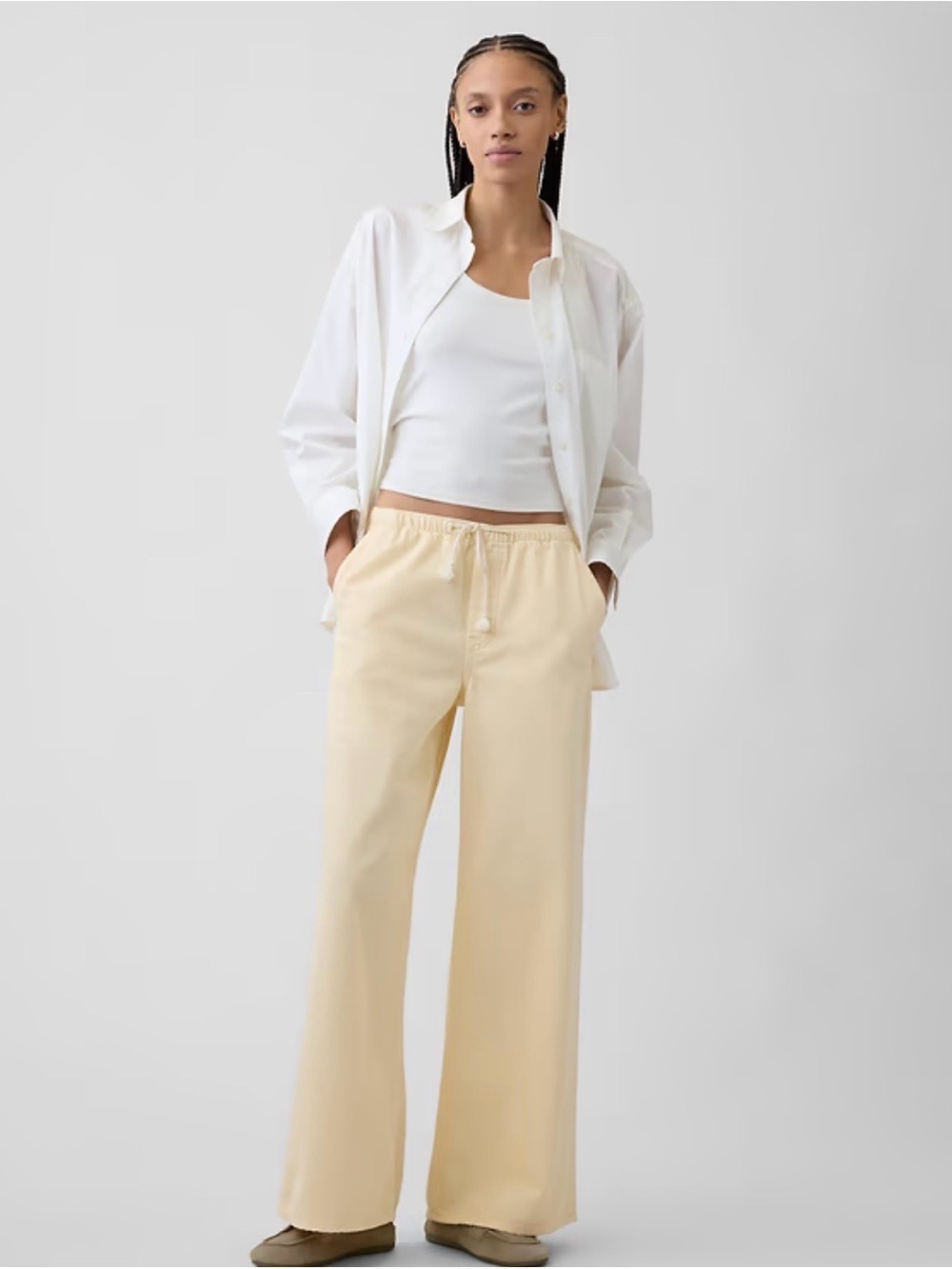 Mid Rise Soft Superlight  Pull-On Wide-Leg Jeans Beachy Lagenlook Festival NWT